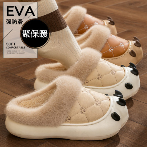 棉拖鞋女款2025秋冬季新款室內家居加絨加厚保暖卡通毛絨拖鞋女款