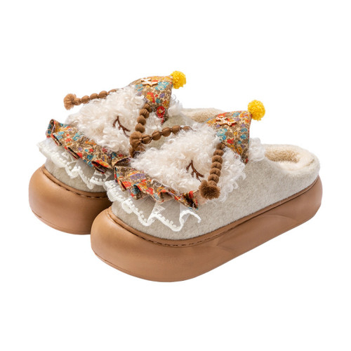 踩屎感棉拖鞋女款秋冬季2025新款時尚網紅超火保暖加絨卡通毛毛鞋 踩屎感棉拖鞋女款秋冬季2025新款時尚網紅超火保暖加絨卡通毛毛鞋