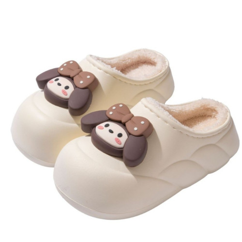 防水厚底棉拖鞋女冬季外穿加絨保暖2025新款室內家居防滑包頭毛拖