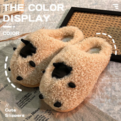 毛毛絨棉拖鞋女款2025新款秋冬季室內家居踩屎感保暖防滑月子棉拖