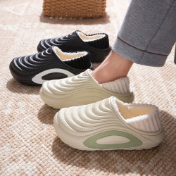 防水包跟棉拖鞋男士2025新款冬季外穿加絨保暖居家室內厚底棉鞋女