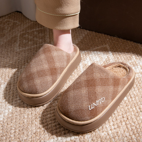 棉拖鞋男士2025秋冬新款室內家居加絨厚底防滑保暖復古格紋棉拖女 棉拖鞋男士2025秋冬新款室內家居加絨厚底防滑保暖復古格紋棉拖女