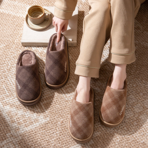 棉拖鞋男士2025秋冬新款室內家居加絨厚底防滑保暖復古格紋棉拖女 棉拖鞋男士2025秋冬新款室內家居加絨厚底防滑保暖復古格紋棉拖女