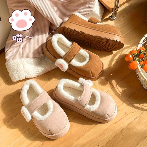 可愛少女心貓爪棉鞋秋冬季加絨加厚保暖懶人一腳蹬外穿包跟棉拖鞋 可愛少女心貓爪棉鞋秋冬季加絨加厚保暖懶人一腳蹬外穿包跟棉拖鞋