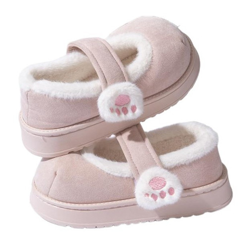 可愛少女心貓爪棉鞋秋冬季加絨加厚保暖懶人一腳蹬外穿包跟棉拖鞋 可愛少女心貓爪棉鞋秋冬季加絨加厚保暖懶人一腳蹬外穿包跟棉拖鞋