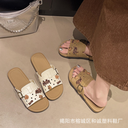 平底拖鞋女2025新款外穿夏季軟底一字拖配裙子高級感沙灘涼拖