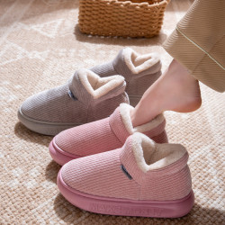 2025新款冬季棉鞋女士加絨加厚保暖防滑家居外穿高幫包跟棉拖鞋男