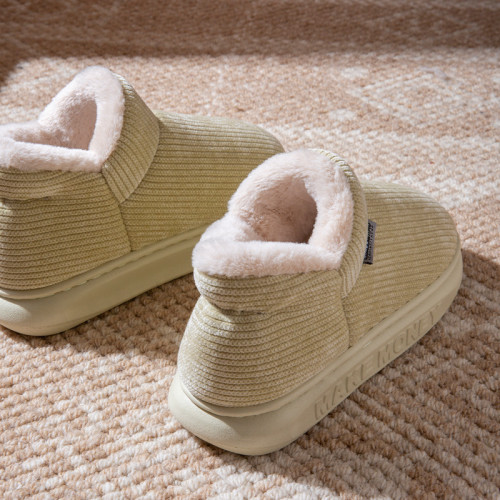 2025新款冬季棉鞋女士加絨加厚保暖防滑家居外穿高幫包跟棉拖鞋男