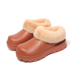 新款雪地靴女秋冬季短毛絨大碼外穿防水保暖厚底踩屎感家用棉鞋