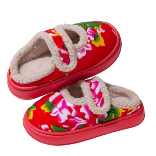 東北大花棉拖鞋女冬季2025年新款居家用厚底防滑保暖外穿加絨毛拖 東北大花棉拖鞋女冬季2025年新款居家用厚底防滑保暖外穿加絨毛拖