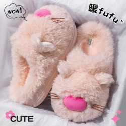 踩屎感棉拖鞋女款秋冬季2025新款厚底卡通可愛保暖加絨毛毛鞋
