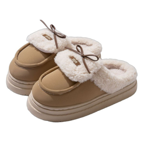 可愛蝴蝶結棉拖鞋女冬季新款外穿加絨厚底防滑居家保暖毛毛拖鞋女 可愛蝴蝶結棉拖鞋女冬季新款外穿加絨厚底防滑居家保暖毛毛拖鞋女