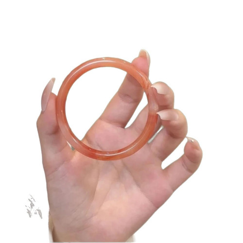 新中式旗袍配飾海鹽冰淇淋圓條粗款叮噹鐲玻璃仿玉鐲子首飾冰透鐲