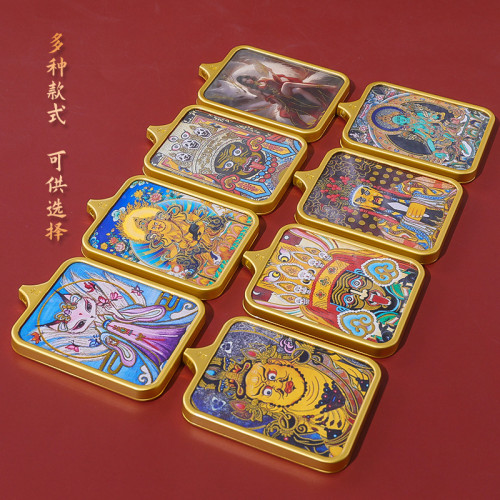 半手繪唐卡藏式紥基拉姆九尾狐五爺鈦鋼描金彿牌前世今生唐卡吊墜 半手繪唐卡藏式紥基拉姆九尾狐五爺鈦鋼描金彿牌前世今生唐卡吊墜