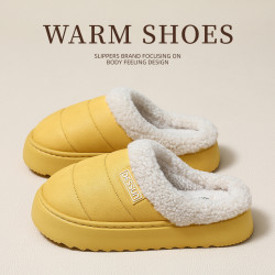 新款棉拖鞋男pu大碼男士棉鞋家居室內保暖加厚保暖防滑棉拖女