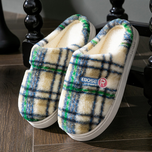 2025花紋新款棉拖鞋男女時尚情侶厚底加絨保暖秋冬季地板棉拖