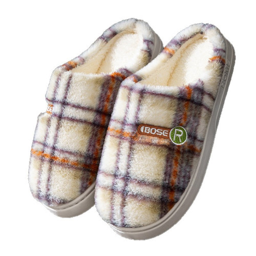 2025花紋新款棉拖鞋男女時尚情侶厚底加絨保暖秋冬季地板棉拖