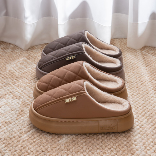 防水棉拖鞋女款秋冬季情侶室內家居一對防滑厚底保暖毛絨棉拖男士 防水棉拖鞋女款秋冬季情侶室內家居一對防滑厚底保暖毛絨棉拖男士