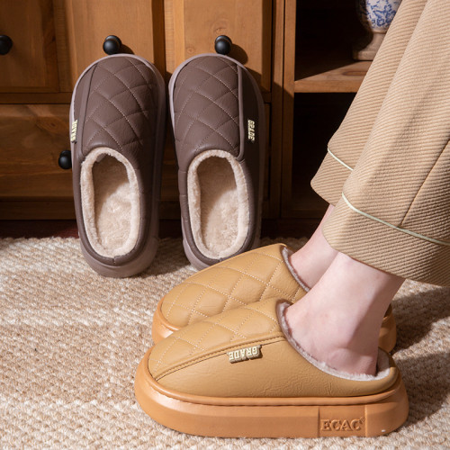 防水棉拖鞋女款秋冬季情侶室內家居一對防滑厚底保暖毛絨棉拖男士 防水棉拖鞋女款秋冬季情侶室內家居一對防滑厚底保暖毛絨棉拖男士