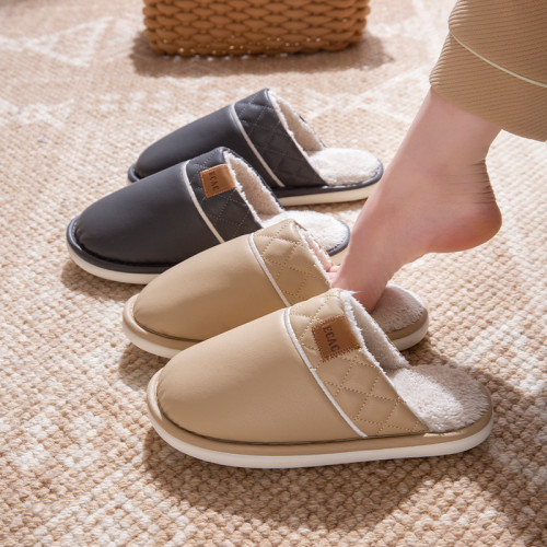 情侶家用防水棉拖鞋男士秋冬季新款室內居家加絨保暖地板毛拖鞋女 情侶家用防水棉拖鞋男士秋冬季新款室內居家加絨保暖地板毛拖鞋女