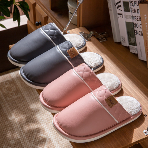 情侶家用防水棉拖鞋男士秋冬季新款室內居家加絨保暖地板毛拖鞋女 情侶家用防水棉拖鞋男士秋冬季新款室內居家加絨保暖地板毛拖鞋女