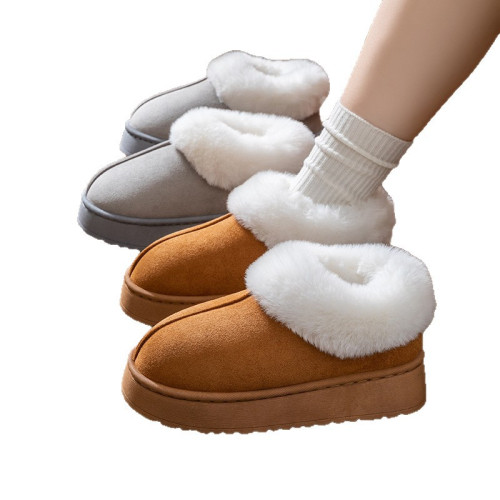 2025高幫新款棉拖鞋男女時尚情侶厚底加絨保暖秋冬季地板棉拖包跟