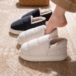 2025冬季棉拖鞋女款包跟保暖外穿防滑厚底居家用防水加絨棉鞋男士