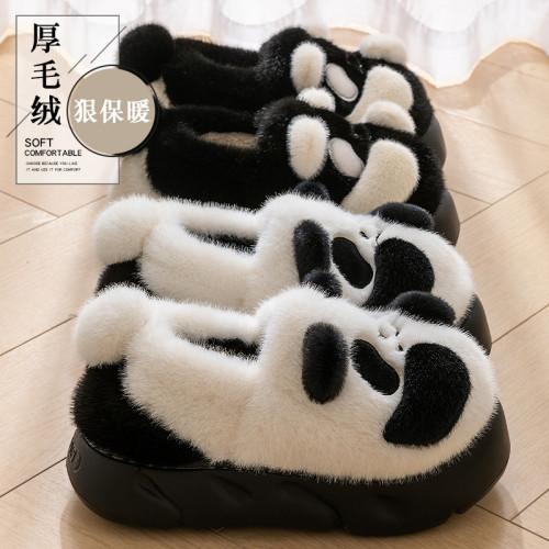 踩屎感棉拖鞋女士秋冬季2025新款室內家居厚底保暖加絨月子毛拖鞋
