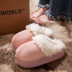 厚底棉拖鞋女秋冬季外穿2025新款室內家居保暖毛絨絨女士拖鞋冬天