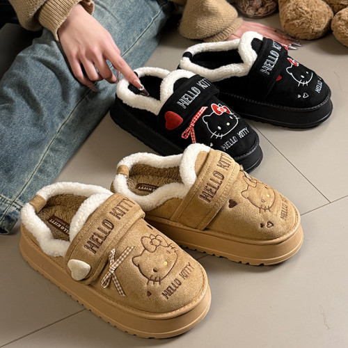 可愛貓咪棉拖鞋女款冬季外穿加絨保暖室內居家防滑厚底低包跟棉鞋 可愛貓咪棉拖鞋女款冬季外穿加絨保暖室內居家防滑厚底低包跟棉鞋