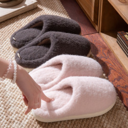 鞋墊可拆卸棉拖鞋女士冬季室內家居厚底防滑保暖艾草不臭腳拖鞋男