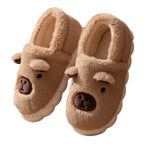 2025卡通新款棉拖鞋時尚情侶厚底加絨保暖秋冬季地板棉拖男女同款