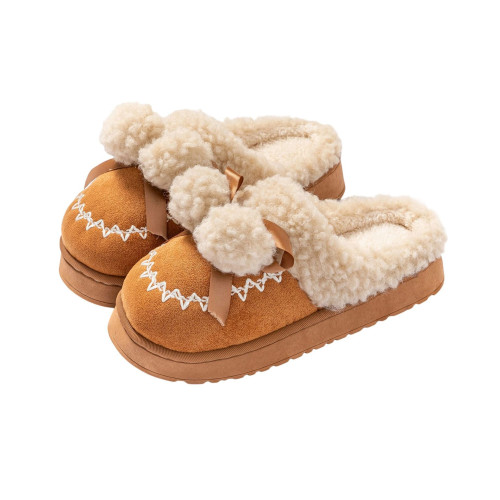 2025棉鞋女外穿防滑厚底毛絨冬天棉拖鞋家用保暖加絨家居拖鞋