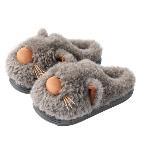 踩屎感棉拖鞋男士秋冬季2025新款室內家居厚底保暖加絨卡通毛拖鞋