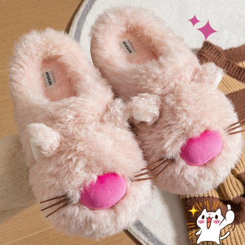 棉拖鞋女款秋冬季2025新款室內家居卡通可愛保暖加絨情侶毛毛拖鞋 棉拖鞋女款秋冬季2025新款室內家居卡通可愛保暖加絨情侶毛毛拖鞋