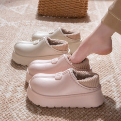 2025新款棉拖鞋女士冬季室內家居毛絨保暖包跟厚底外穿防水棉鞋男