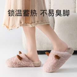 秋冬季毛毛絨勃肯棉拖鞋女士2025新款室內家居鞋厚底保暖外穿女款
