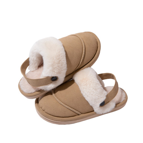 包頭毛毛拖鞋女2025新款秋冬加絨保暖外穿時尚ins帶後跟棉拖鞋女