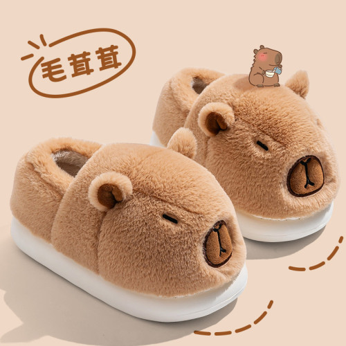 卡皮巴拉棉拖鞋女2025新款冬季室內家居月子包跟保暖加絨毛毛棉鞋 卡皮巴拉棉拖鞋女2025新款冬季室內家居月子包跟保暖加絨毛毛棉鞋