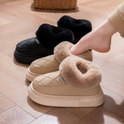 包跟棉拖鞋女士冬季防水家居保暖2025新款情侶厚底加絨外穿棉鞋男