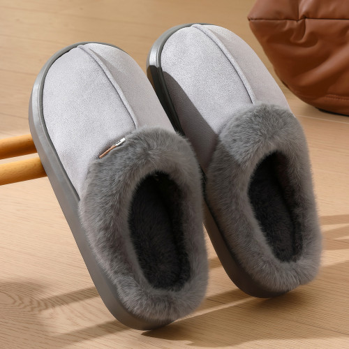棉拖鞋男冬季2025家居室內用厚底防滑保暖毛絨半包跟棉拖女士