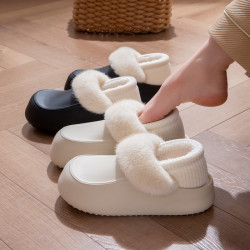 防水棉拖鞋女外穿包跟保暖秋冬季新款室內家居可拆洗保暖毛絨棉鞋