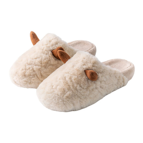 女士秋冬季2025新款室內家居家用保暖牛角棉拖鞋情侶毛絨冬天棉拖 女士秋冬季2025新款室內家居家用保暖牛角棉拖鞋情侶毛絨冬天棉拖