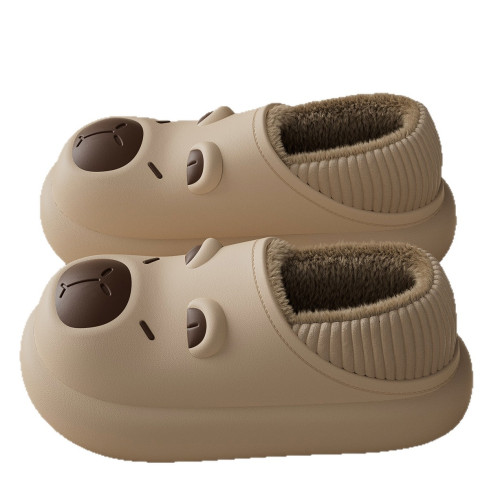 卡皮巴拉親子棉拖鞋女冬季外穿加絨加厚保暖可愛防水包跟棉拖鞋男 卡皮巴拉親子棉拖鞋女冬季外穿加絨加厚保暖可愛防水包跟棉拖鞋男