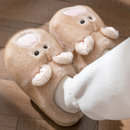 土撥鼠棉拖鞋女款2025新款秋冬季室內家居毛絨保暖厚底防滑棉拖女 土撥鼠棉拖鞋女款2025新款秋冬季室內家居毛絨保暖厚底防滑棉拖女