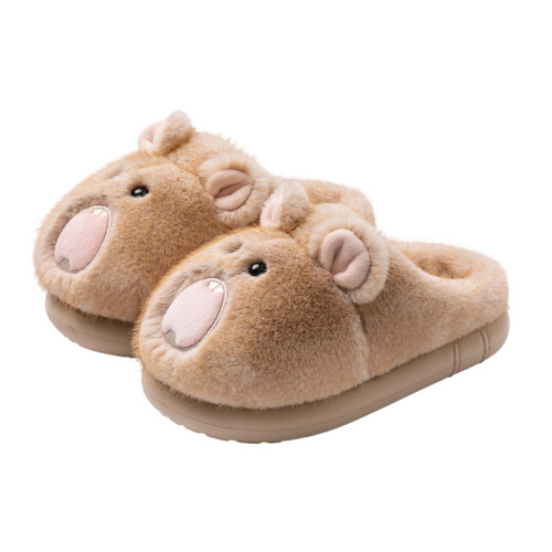 土撥鼠棉拖鞋女款2025新款秋冬季室內家居毛絨保暖厚底防滑棉拖女 土撥鼠棉拖鞋女款2025新款秋冬季室內家居毛絨保暖厚底防滑棉拖女