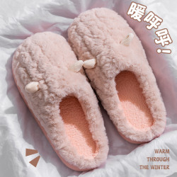 棉拖鞋女2025新款秋冬季室內家居保暖加絨防滑月子鞋厚底毛毛拖鞋