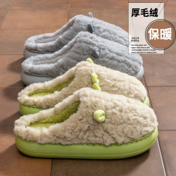 可愛小羊棉拖鞋女2025新款冬季室內家居踩屎感厚底保暖毛絨拖鞋男