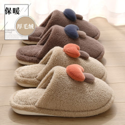 可愛蘑菇地板拖女士秋冬季情侶家居室內軟底防滑毛絨棉拖鞋男