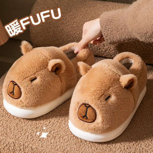 卡皮巴拉棉拖鞋女款秋冬季包跟外穿2025新款可愛保暖毛毛月子棉鞋 卡皮巴拉棉拖鞋女款秋冬季包跟外穿2025新款可愛保暖毛毛月子棉鞋